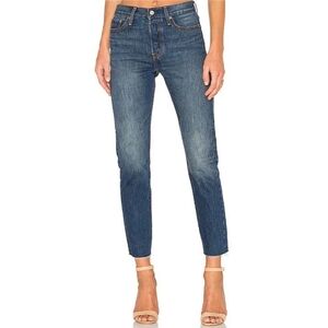 Levi's White Oak Cone Denim Jeans Size 24 Salvage Raw Hem High Rise New